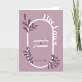 Blue Simple Wedding zijn geloften Kaart