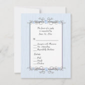 Blue Simplicity RSVP met lijst van hoofdgerechten Kaartje (Voorkant)