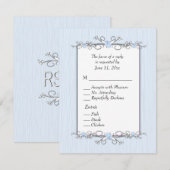 Blue Simplicity RSVP met lijst van hoofdgerechten Kaartje (Voorkant / Achterkant)