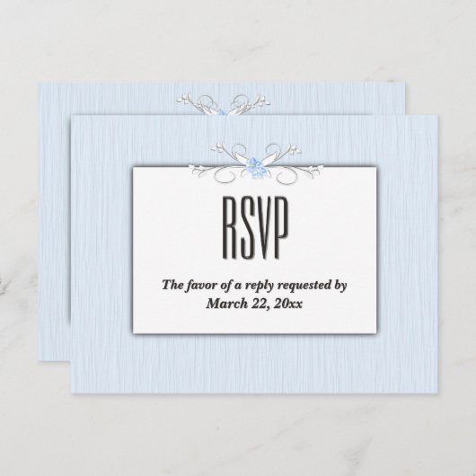 Blue Simplicity RSVP with Entree Choices Uitnodiging Briefkaart (Voorkant / Achterkant)