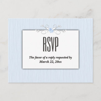 Blue Simplicity RSVP with Entree Choices Uitnodiging Briefkaart