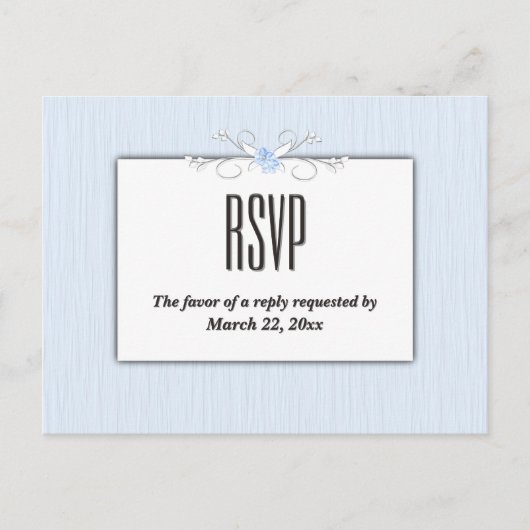 Blue Simplicity RSVP with Entree Choices Uitnodiging Briefkaart (Voorkant)