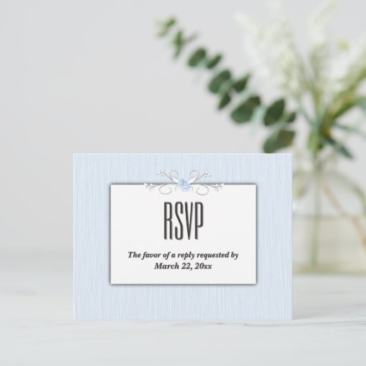 Blue Simplicity RSVP with Entree Choices Uitnodiging Briefkaart (Staand voorkant)