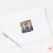 Blue Simply Chic Holiday Foto Stickers (Envelop)
