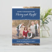 Blue Simply Chic Holiday Photo Flat Kaart (Staand voorkant)
