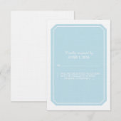 Blue Simply Elegant Response Kaart (Voorkant / Achterkant)