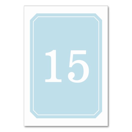 Blue Simply Elegant Table Kaart (Achterkant)