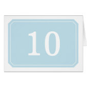 Blue Simply Elegant Table Number Kaart (Voorkant Horizontaal)