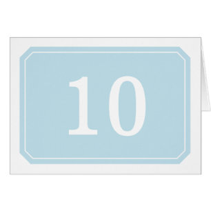 Blue Simply Elegant Table Number Kaart