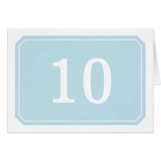 Blue Simply Elegant Table Number Kaart (Voorkant Horizontaal)