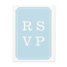 Blue Simply Elegant Wedding RSVP Briefkaart