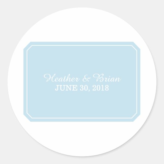 Blue Simply Elegant Wedding Stickers (Voorkant)