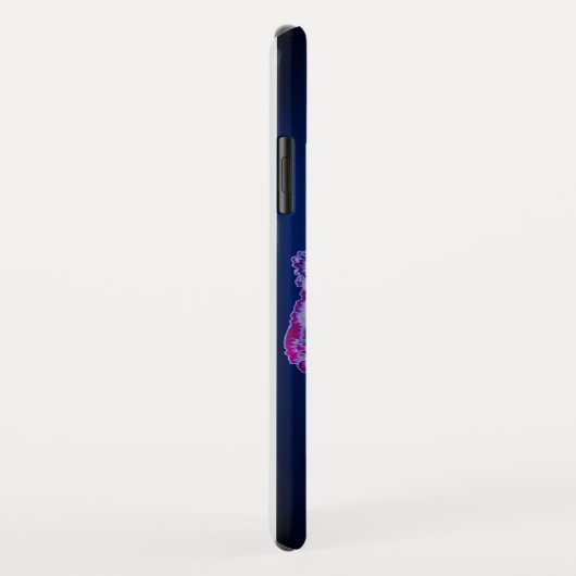 Blue Single Flower Cell Case Case met haar naam (Achterkant/rechts)