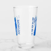 Blue Sitting Cat Humor Persoonlijke kat papa Glas (Links)