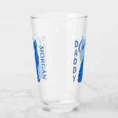 Blue Sitting Cat Humor Persoonlijke kat papa Glas (Rechts)