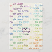 Blue Six Seven Brain Rot Birthday Kaart (Achterkant)