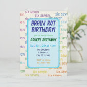 Blue Six Seven Brain Rot Birthday Kaart (Staand voorkant)