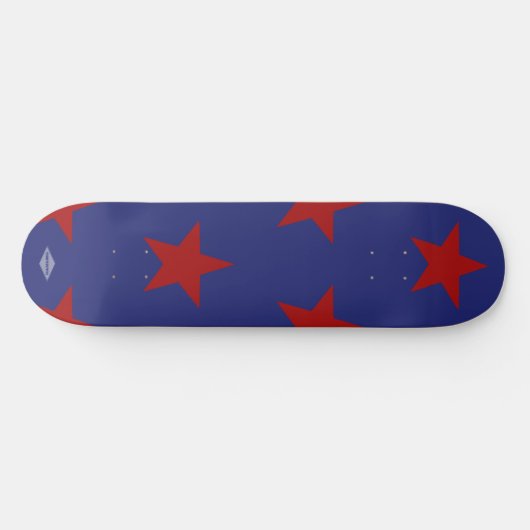 Blue Skateboard Red Stars HAMbyWG (Horizontaal)