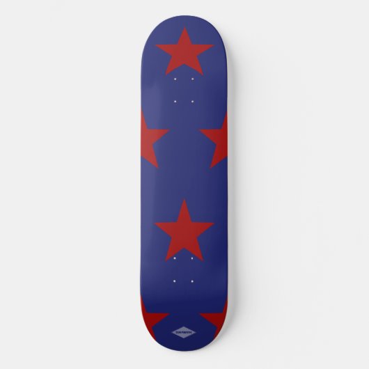 Blue Skateboard Red Stars HAMbyWG (Voorkant)