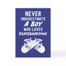 Blue Skateboarding Cards For Boys For Kids Sport