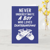 Blue Skateboarding Cards For Boys For Kids Sport Kaart (Gele Bloem)