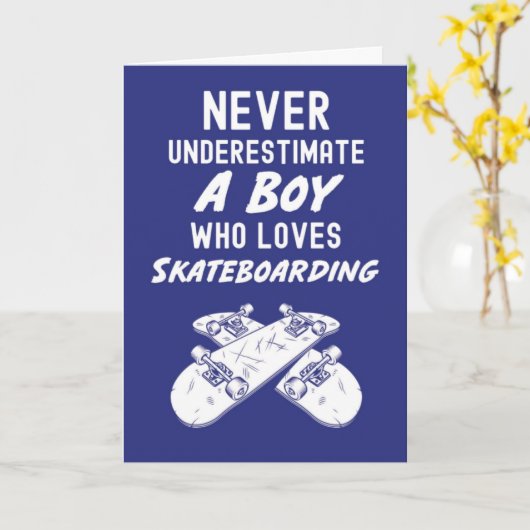 Blue Skateboarding Cards For Boys For Kids Sport Kaart (Gele Bloem)