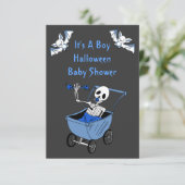 Blue Skeleton Baby shower Invitation Cards Kaart (Staand voorkant)