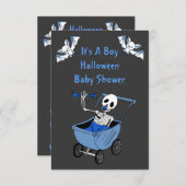 Blue Skeleton Baby shower Invitation Cards Kaart (Voorkant / Achterkant)