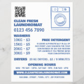 Blue Sketch Washer, Laundromat, reinigingsservice Flyer (Voorkant)