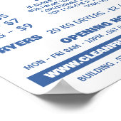 Blue Sketch Washer, Laundromat, reinigingsservice Poster (Hoek)