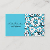 Blue Sketched Flowers Visitekaartje (Voorkant)