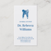 Blue Sketched Tooth Dental Afspraak Herinnering Visitekaartje (Voorkant)