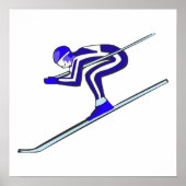 Blue Ski Fast Poster (Voorkant)