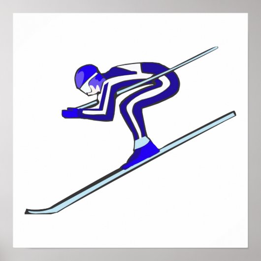Blue Ski Fast Poster (Voorkant)
