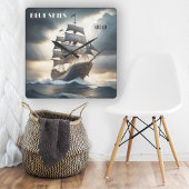 Blue Skies Ahead Antiek zeilboot Vierkante Klok