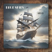 Blue Skies Ahead Antiek zeilboot Vierkante Klok