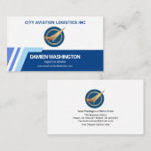 Blue Skies Airport Runway Line Logistics Pilot Visitekaartje (Voorkant / Achterkant)