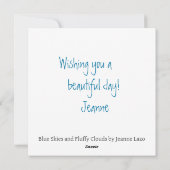 Blue Skies and Clouds vierkante platte kaart (Achterkant)