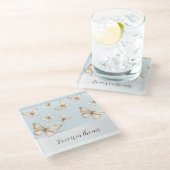 Blue Skies & Butterflies  Glazen Onderzetter (Schuin)