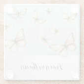 Blue Skies & Butterflies  Glazen Onderzetter (Achterkant)