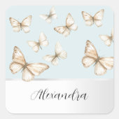 Blue Skies & Butterflies  Vierkante Sticker (Voorkant)