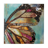 Blue Skies Butterfly Ceramic Tile Tegeltje (Voorkant)
