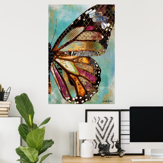 Blue Skies Butterfly Wing Poster (Thuiskantoor)
