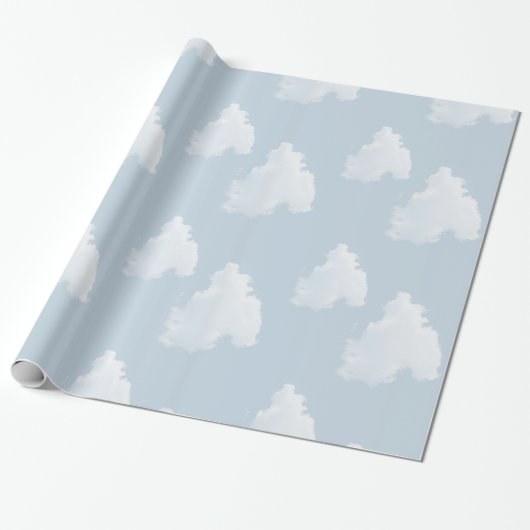 Blue Skies Clouds Cadeaupapier (Uitgerold)
