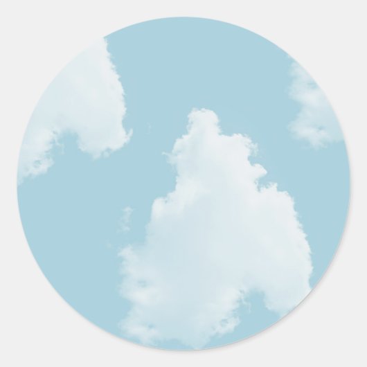 Blue Skies Clouds Ronde Sticker (Voorkant)