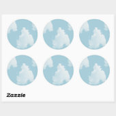 Blue Skies Clouds Ronde Sticker (Vel)