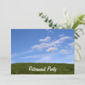 Blue Skies Green Grass Retirement Party Invitation Kaart (Staand voorkant)