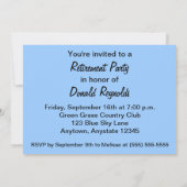 Blue Skies Green Grass Retirement Party Invitation Kaart (Achterkant)