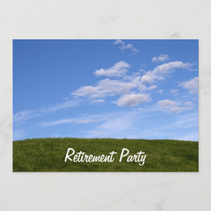 Blue Skies Green Grass Retirement Party Invitation Kaart