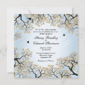 Blue Skies Herfst Bicycle Weddenschap Kaart (Achterkant)